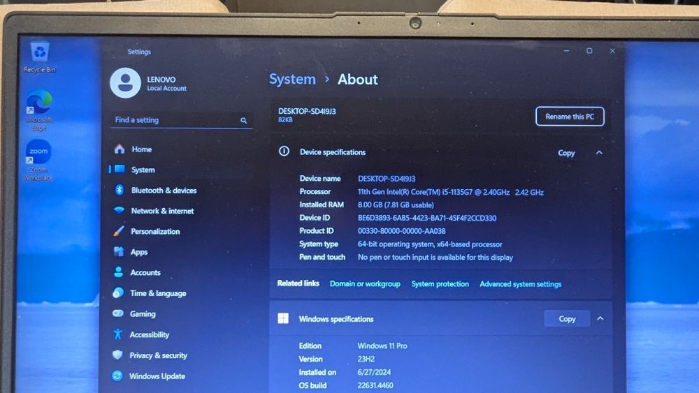 Laptop Lenovo V15 G2 ITL ca nou i5-1135G7, 8 GB RAM, SSD 512 GB
