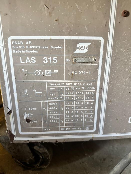 Aparat de sudură profesional Esab Las 315