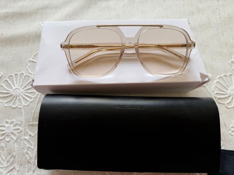 SAINT LAURENT clear AVIATOR sunglasses SL 545-002