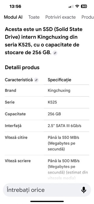 Ssd pc 256 Gb in stare de functionare