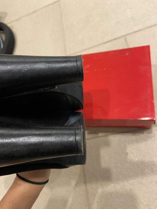 Pantofi toc piele intoarsa 40