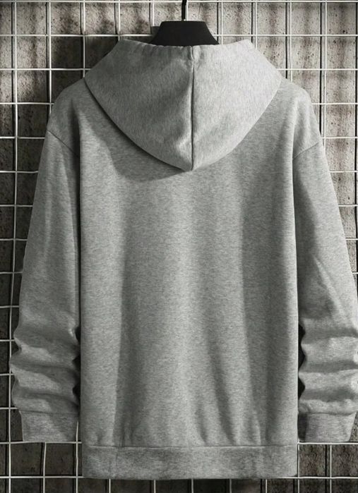 Сив oversize суичър с качулка – унисекс