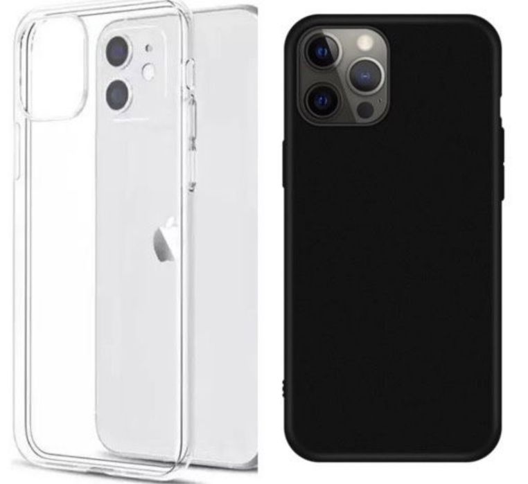 Iphone 13/14/15/16E/16/17/18 PRO MAX Husa Back Case Slim Transpare/Neagra