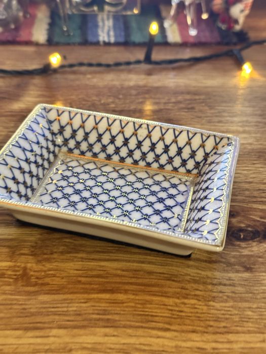 Уникално ръчно изработена кутия за бижута от Мароко от костен порцелан