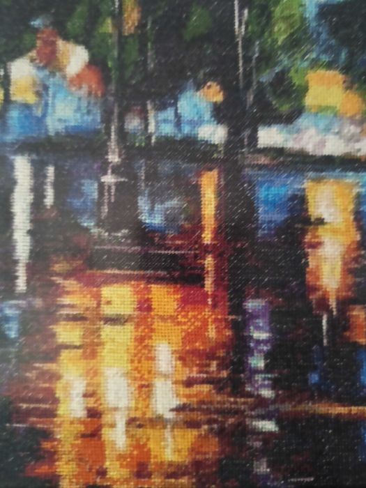 гоблен ,,Дъждовна вечер в Париж", ръчно ушит, единствен в света