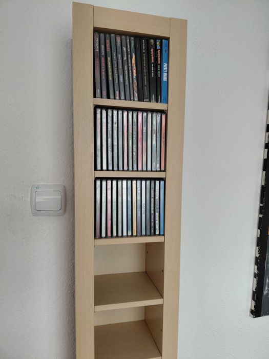 Етажерка за CD, DVD бяла бреза Ikea 12 рафта