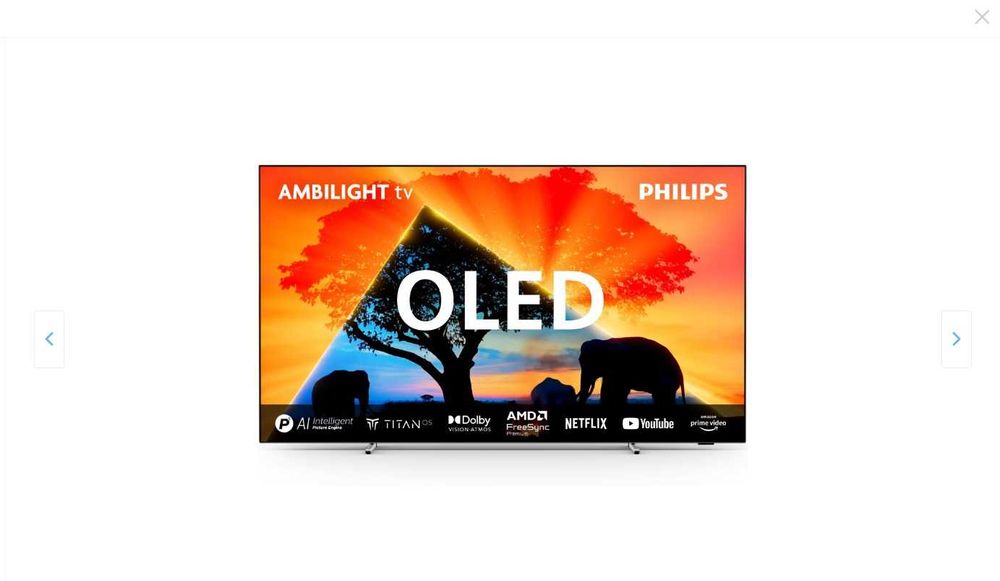 Philips AMBILIGHT tv OLED 55OLED769, 139 cm, Smart TV, Ultra HD 4K, 100Hz, Clasa F (Model 2024) / FACTURA / GARANTIE #59252