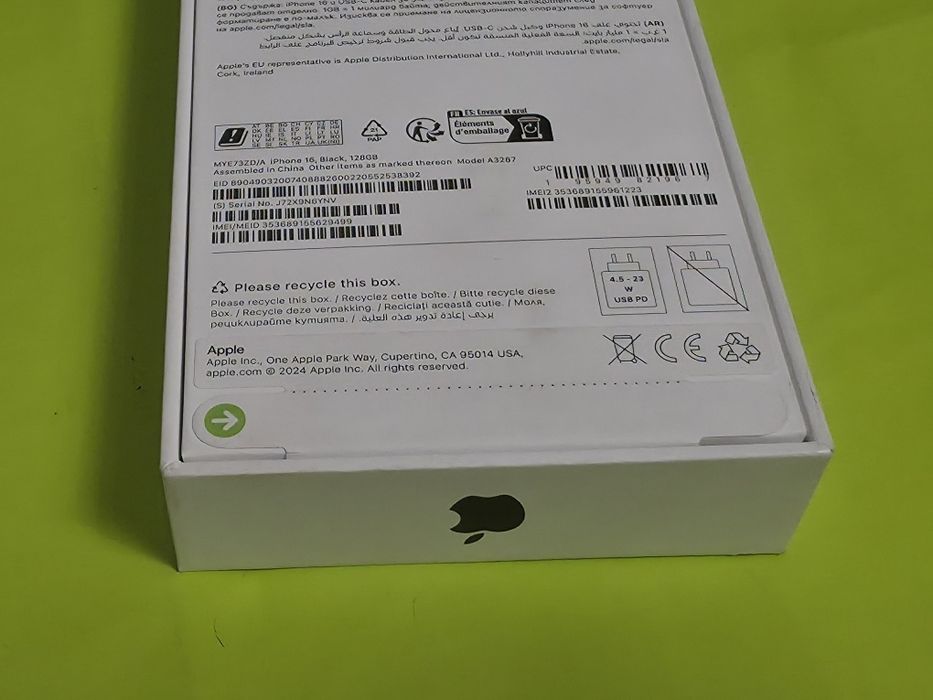 ЗАПЕЧАТАН 128GB iPhone 16 Гаранция Yettel 2029г. Black | Черен