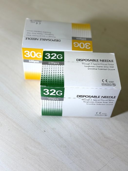 Мезоиглы для косметологов 32G x 4mm, 30G x 4mm