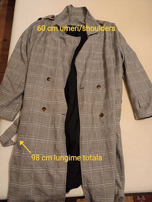 Trench casual, marime 2XL, lungime 98 cm