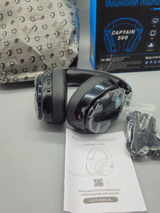 Безжичен геймърски хедсет Captain 300 -2.4GHz/Bluetooth 5.3/3.5 мм,LED