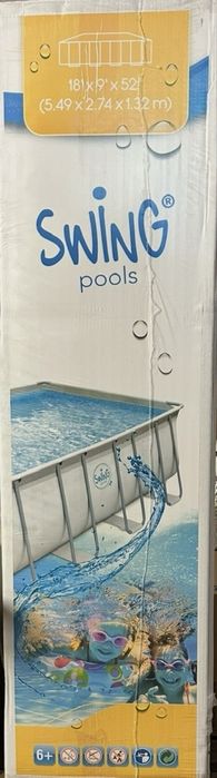 Правоъгален басейн НОВ  Swing pools с размери 5.49 2.74 1.32 дълбочина метална рамка помпа