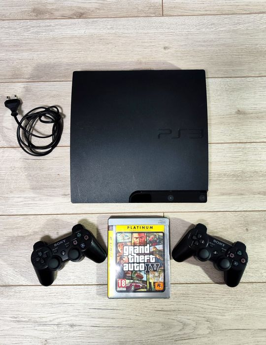 PlayStation 3 Slim PS3 2 controllere + GTA IV | Functional