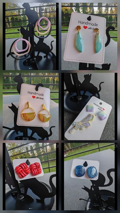 Cercei unicat, handmade, lut polimeric, argint 925