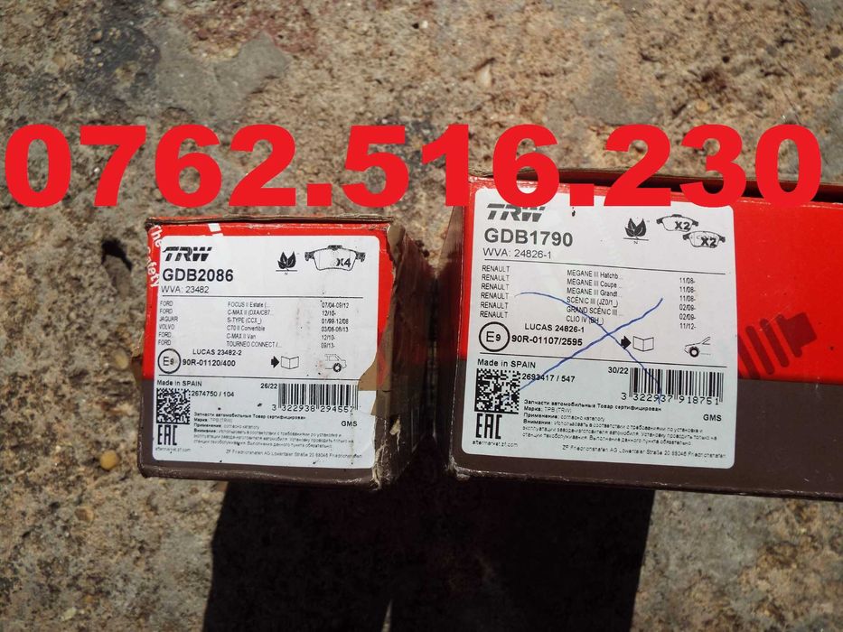 vand placute frana fata+spate trw pt renault laguna3 GBD 1790+GBD2086