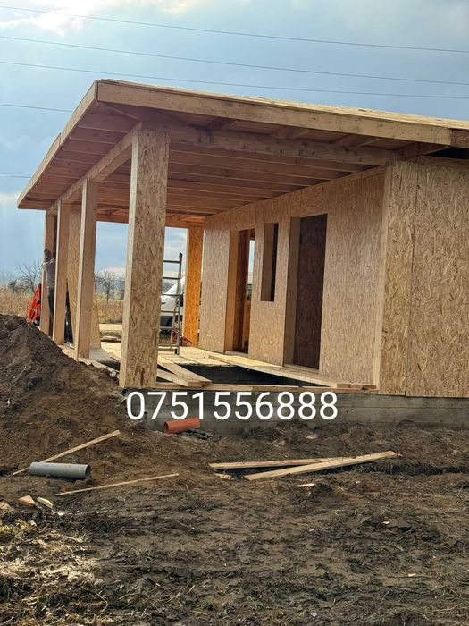 Cabana stil A-Frame si Case din structura de lemn