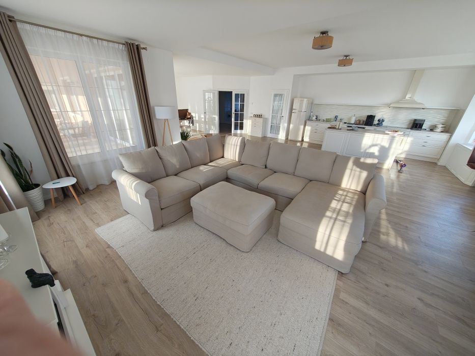 Colțar IKEA Grönlid natur greige canapea șezlong taburete