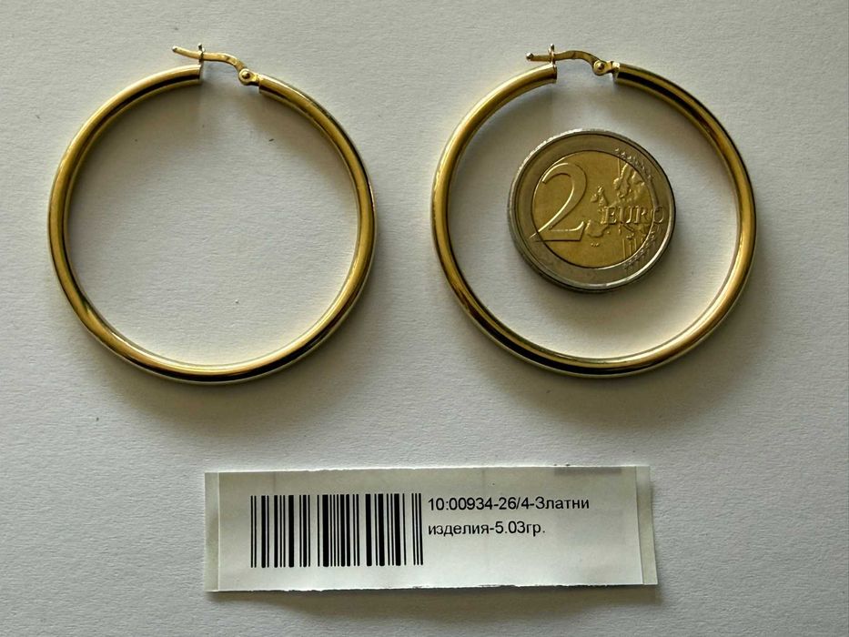 Златни обеци / халки - 5.03 грама - 14к