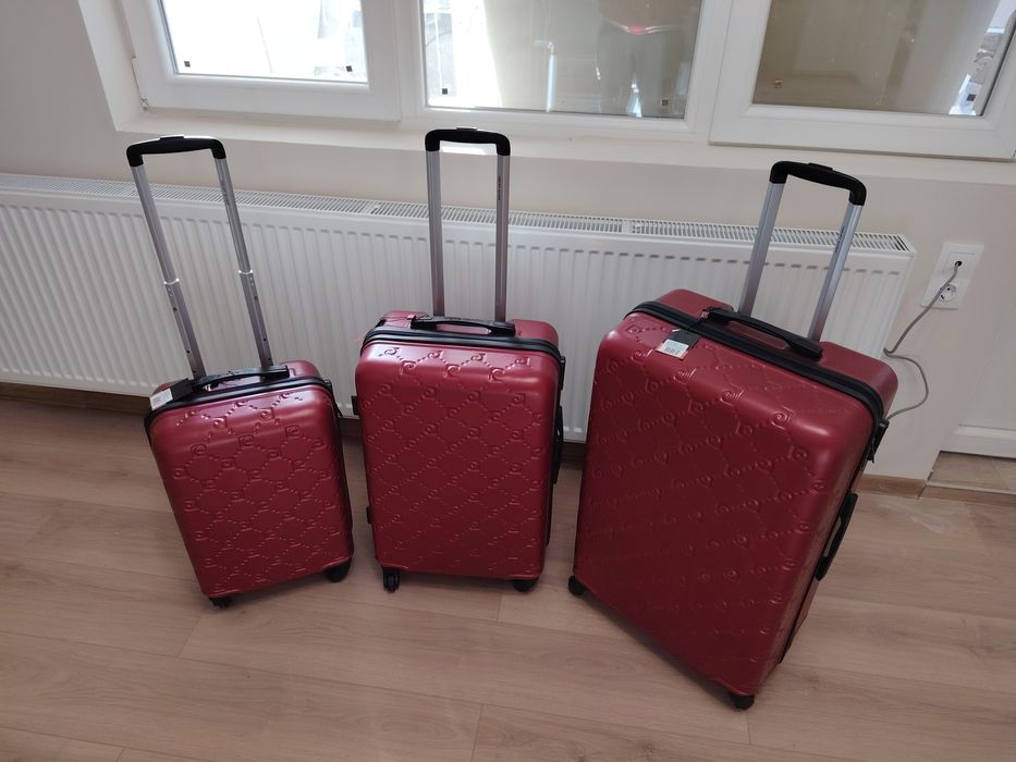 Куфари Pierre Cardin ORION – 3 броя (S/M/L), ABS, червени