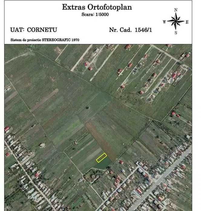 Teren 822 mp Cornetu, Ilfov – extravilan lipit de intravilan, acte la zi, fără sarcini