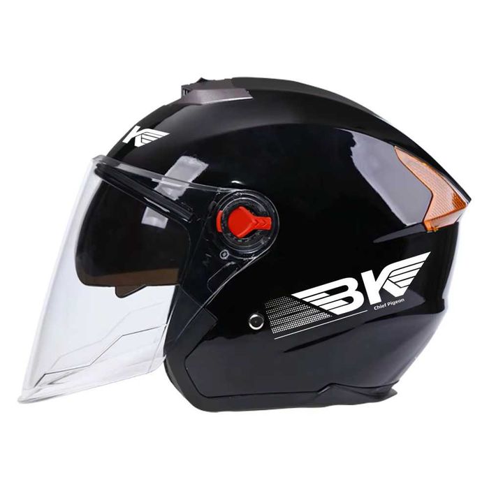 Casca Moto/Scuter/ATV, viziera dubla, marime universala, Negru Lucios