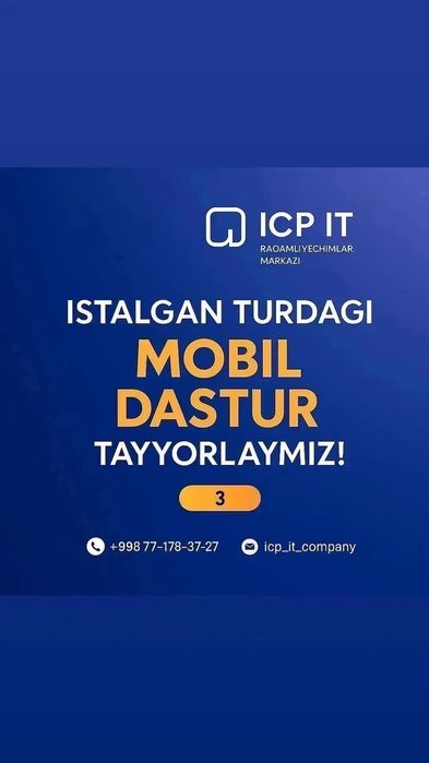 Mobil ilova, ilova yaratish, app buyurtma, ilova qilish, iOS Android