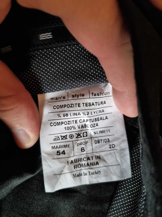 Costum evenimente + Vesta + Pantalon -  marimea 54 (XL), negru