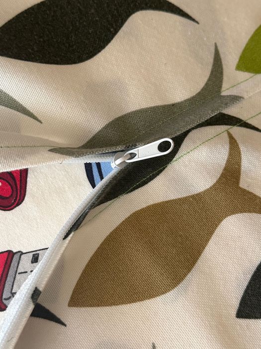 Пуф за сядане с калъф с рибки + декоративна възглавница