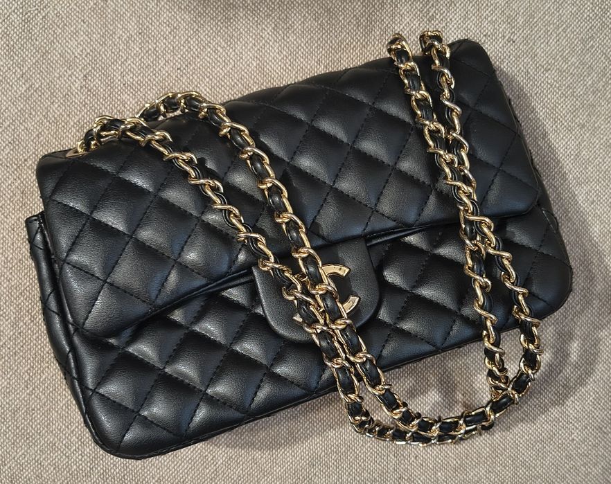 Кожена чанта, тип chanel double flap timeless medium