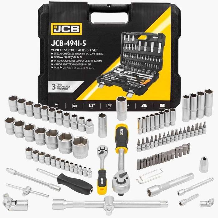 Немско Висококачествено Гедоре в куфар 94 части 1/2 и 1/4  JCB