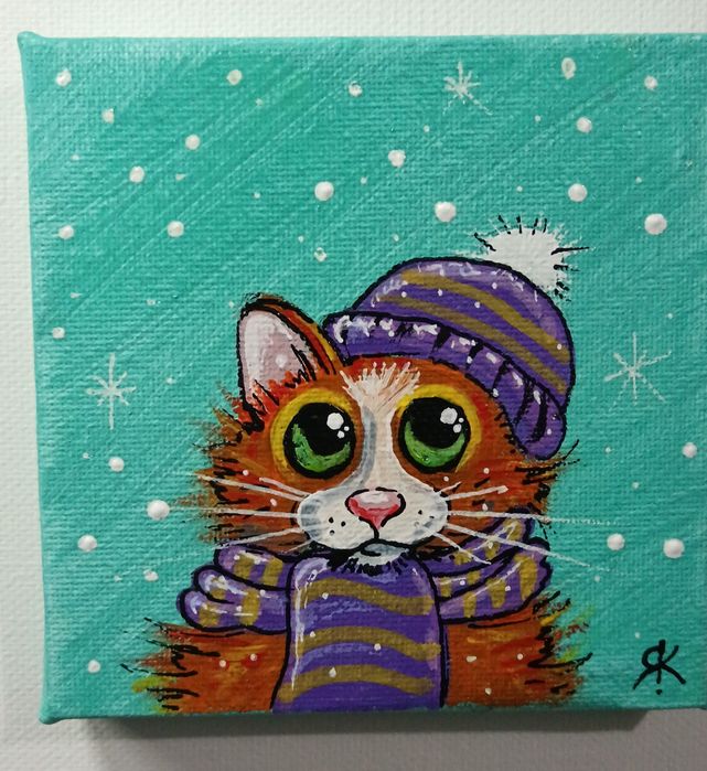 Малки котета на платно