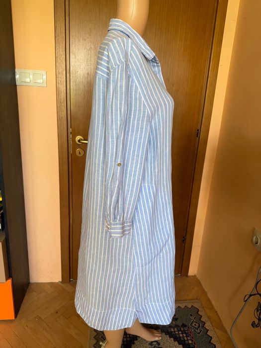 Морска лятна ленена туника тип риза, размер L/XL