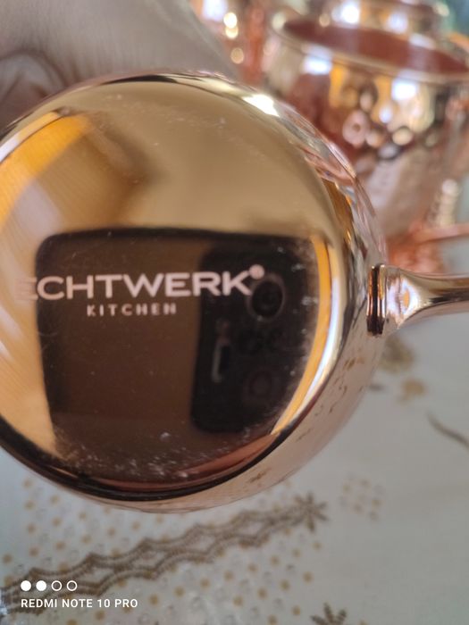 Медни чаши 500мл с чинийки и сламки