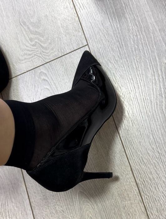 туфли полулакированные полузамшевые