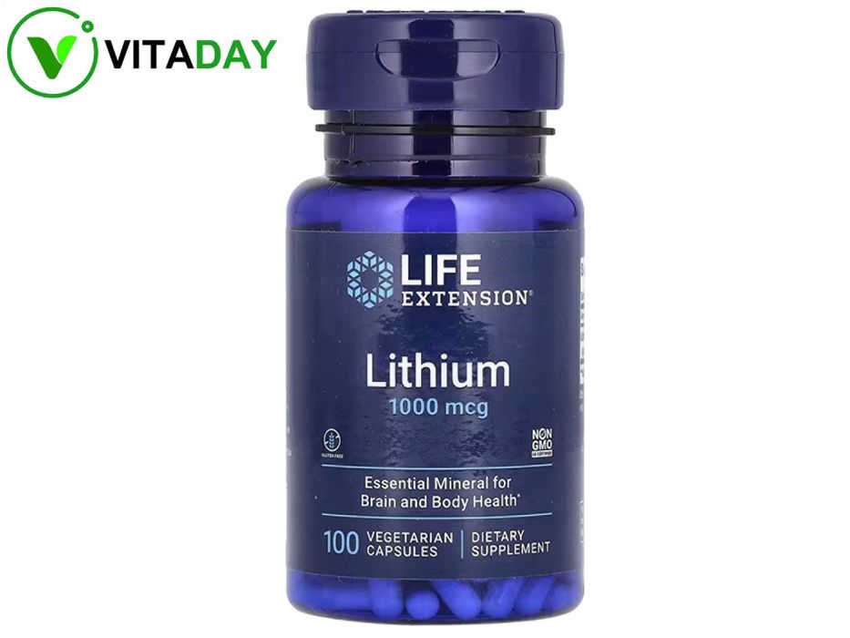 Life Extension Lithium литий litiy 1000 мкг 100 вегетарианских капсул