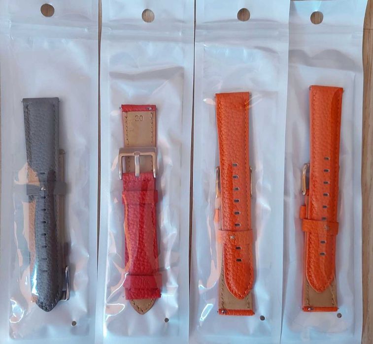 Кожени каишки 20 и 22 мм. за смарт часовници Xiaomi, Huawei, Samsung