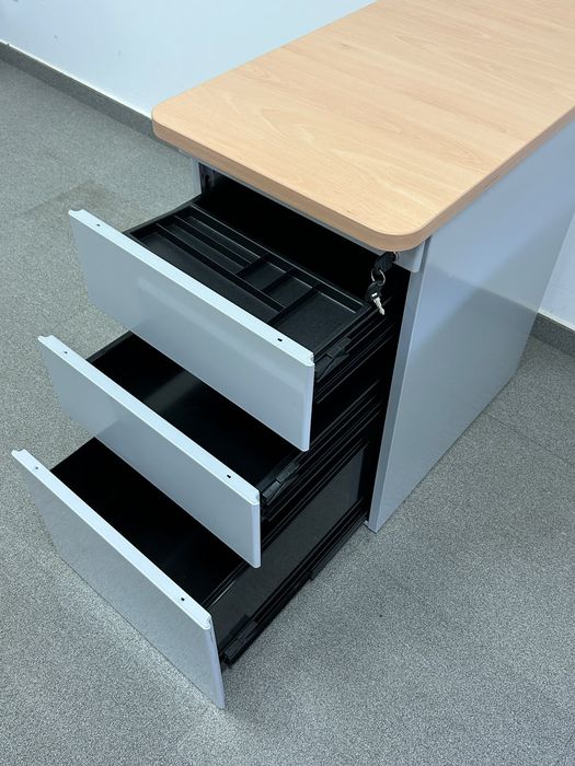 Casetieră Metalică 3 Sertare; Mic Dulap Birou tip Cub; Fișet; Rollbox; Noptieră