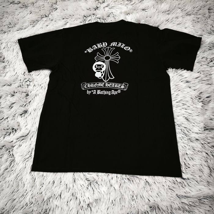 BAPE x CHROME HEARTS тениска унисекс черен цвят размер L НОВА