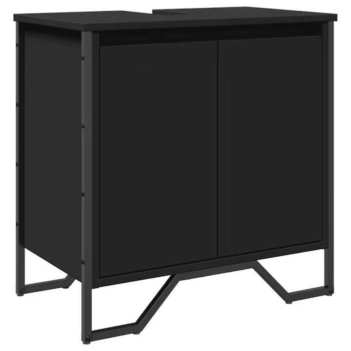 Dulap pentru chiuveta baie vidaXL negru 60x35x60 cm lemn prelucrat KIKA IKEA THE HOME Mobexpert Exotique Bathroom Black Premium Lux MDF House Casa