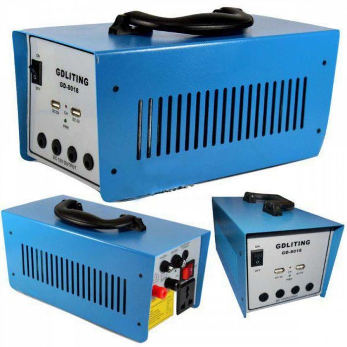 Panou solar 20w invertor priza 220v 100w 3 becuri alimentare TV