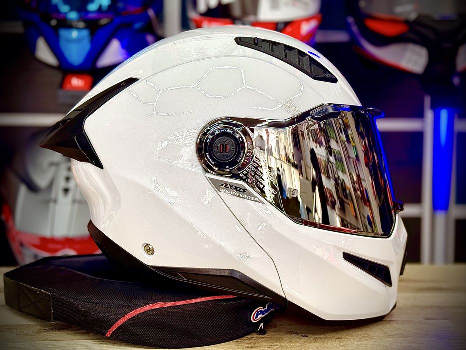 Casca Moto Axxis Ghost Fighter/SV Alb Lucios