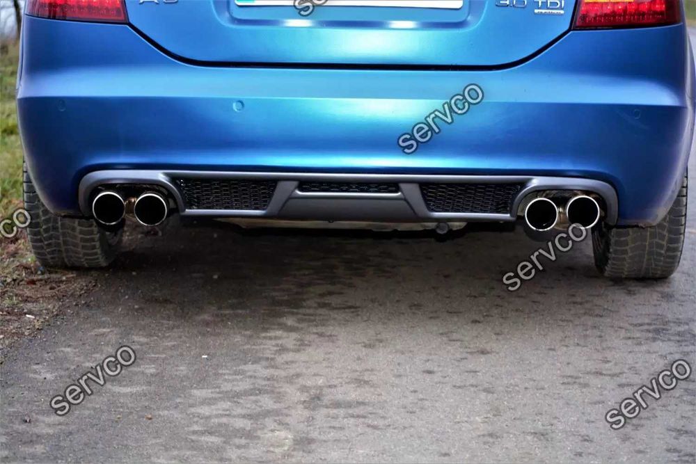 Prelungire spoiler tuning sport bara spate Audi A6 C6 4F ABT Sedan S line RS6 S6 2004-2008 ver. 2