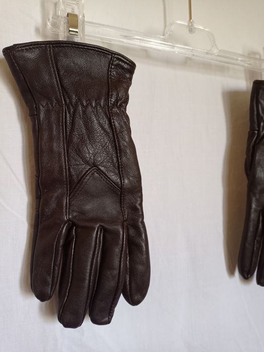 Manusi piele naturala maro S styled in Italy