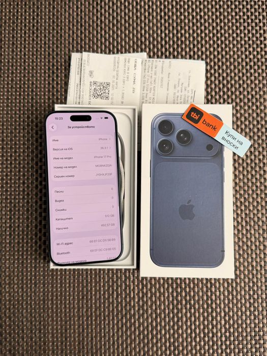 НОВ! *ЛИЗИНГ* iPhone 17 Pro 256Gb Deep Blue 24М ГАРАНЦИЯ