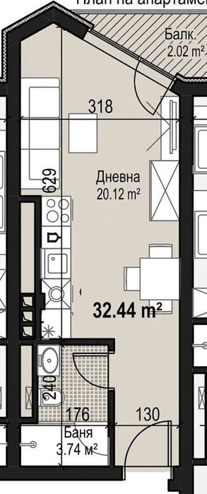 Продава се Едностаен апартамент в София, Банишора - 38 кв.м за 2448 €/кв.м - Снимка #2