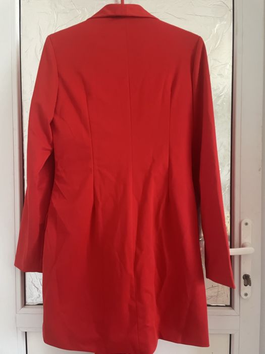 Unique21 double breasted asymmetric blazer dress in red