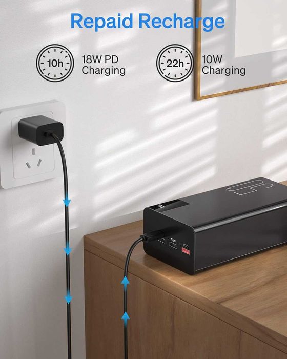 Батерия 50000mAh / 185Wh / 22.5W Power Bank / пауър банк / фенерче ...