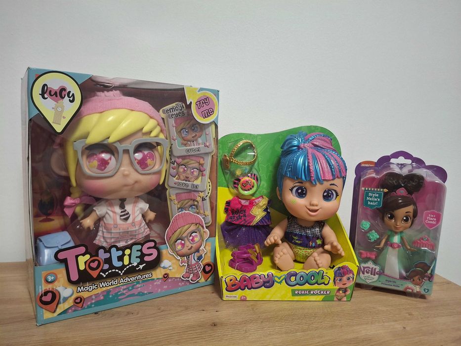 Vand lot cu 3 papusi ( Trotties - Lucy, Roxie Rocker si Nella printesa cavaler)