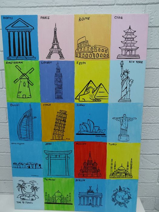 Яркая картина «Путешествия» — стильный декор для дома и офиса