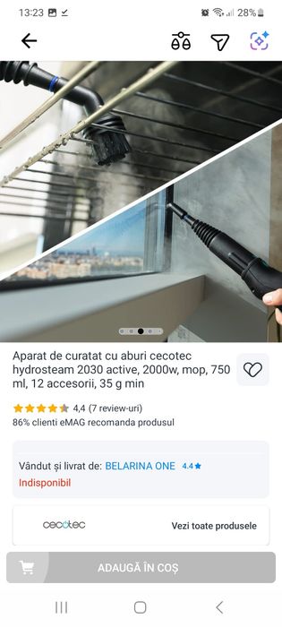Aparat de curățat cu aburi Cecotec HydroSteam 2030 Active 2000W